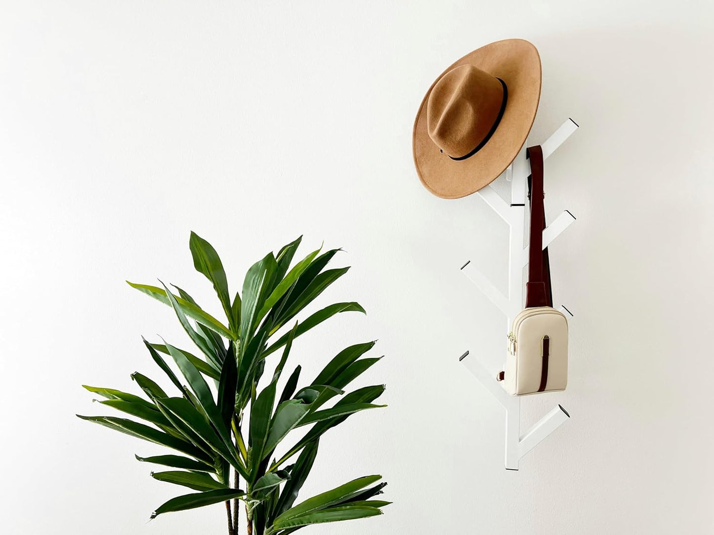 Premium Racks Coat Rack & Hat Rack – Modern Design – Wall Mounted – Stylish – (White)