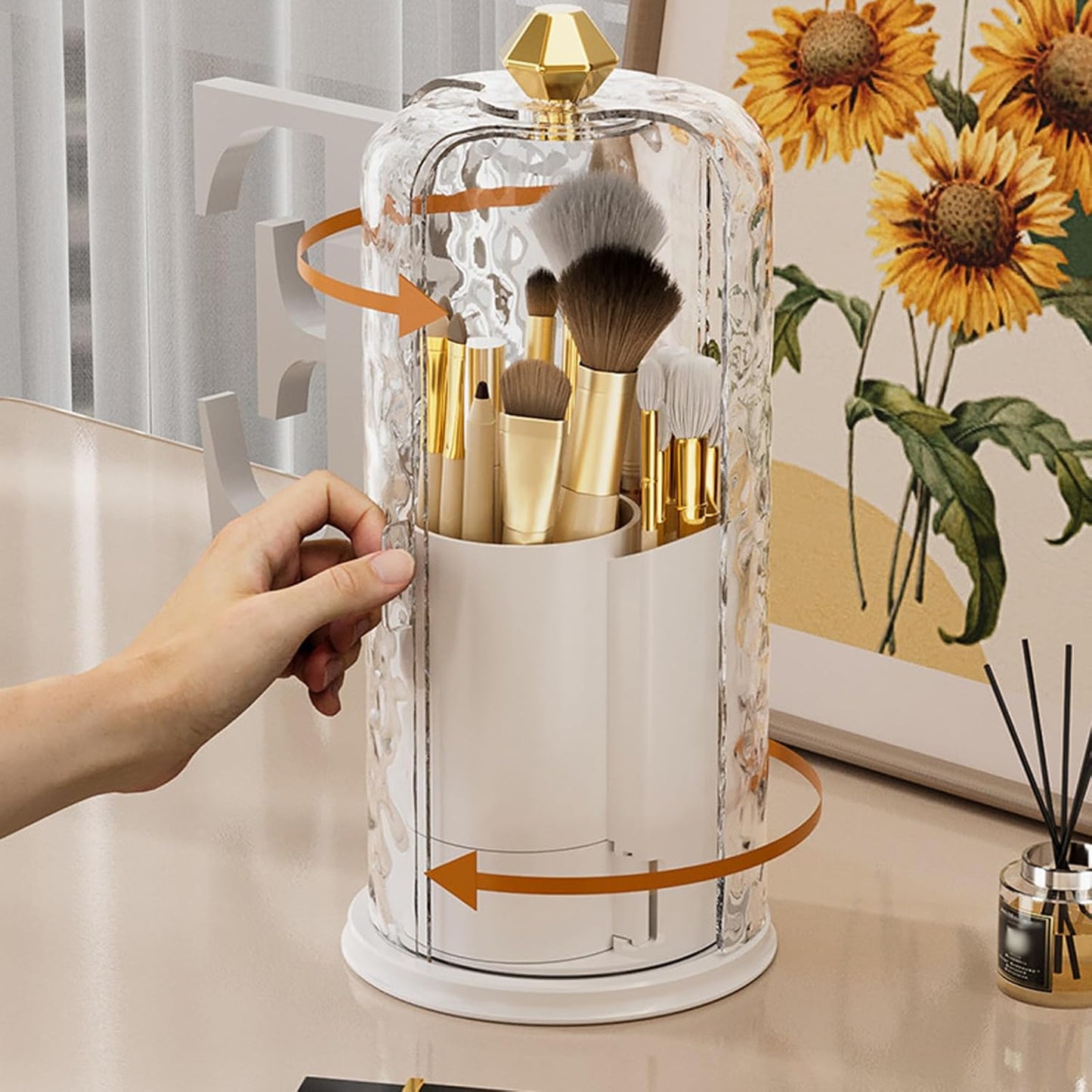 Rotating Makeup Organizer, 360-Degree Clear Cosmetic Case With Adjustable Shelves, Large Capacity For Bathroom Countertop & Vanity