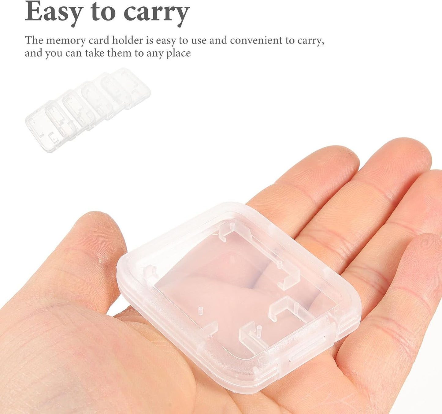 GALPADA 24pcs 24pcs Transparent Memory Card Storage Organizer Case with Lid Portable Protective Storage Box for Secure Protection and Easy Carry