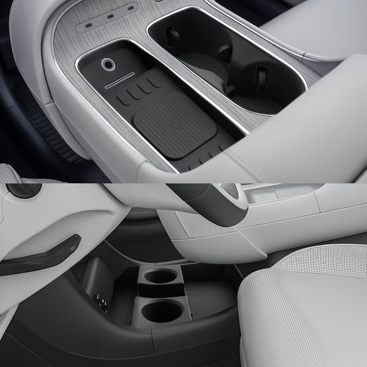 CDEFG 3Pcs for 2026 Hyundai Palisade Center Console Organizer, for 2026 Hyundai Palisade Accessories Lower Console Organizer Wireless Charging Mat