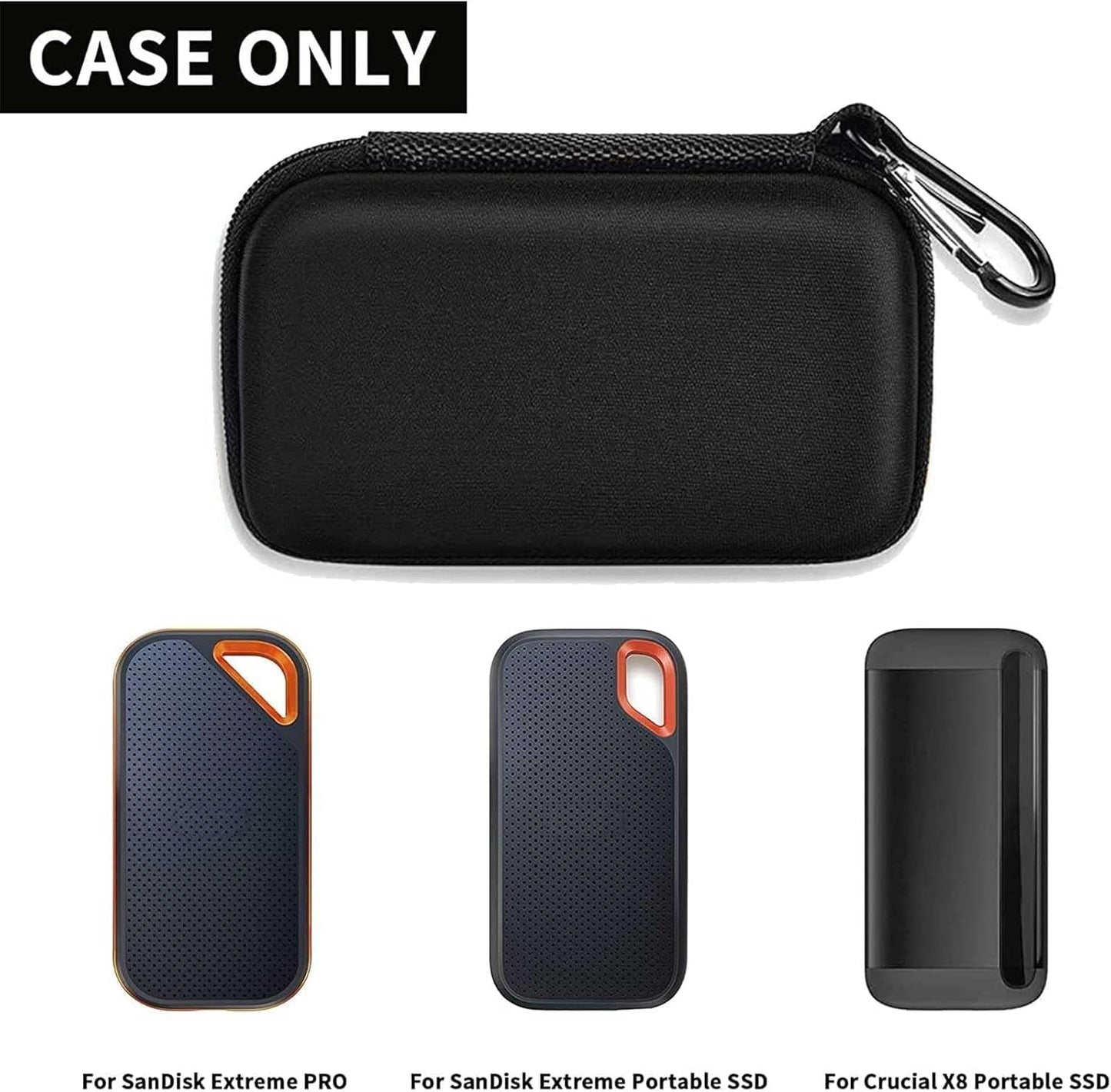 Hard Case Compatible with SanDisk Extreme PRO 500GB 1TB 2TB 4TB Portable External SSD. Carrying Travel Holder for Crucial X8 Solid State Drive (Box Only)