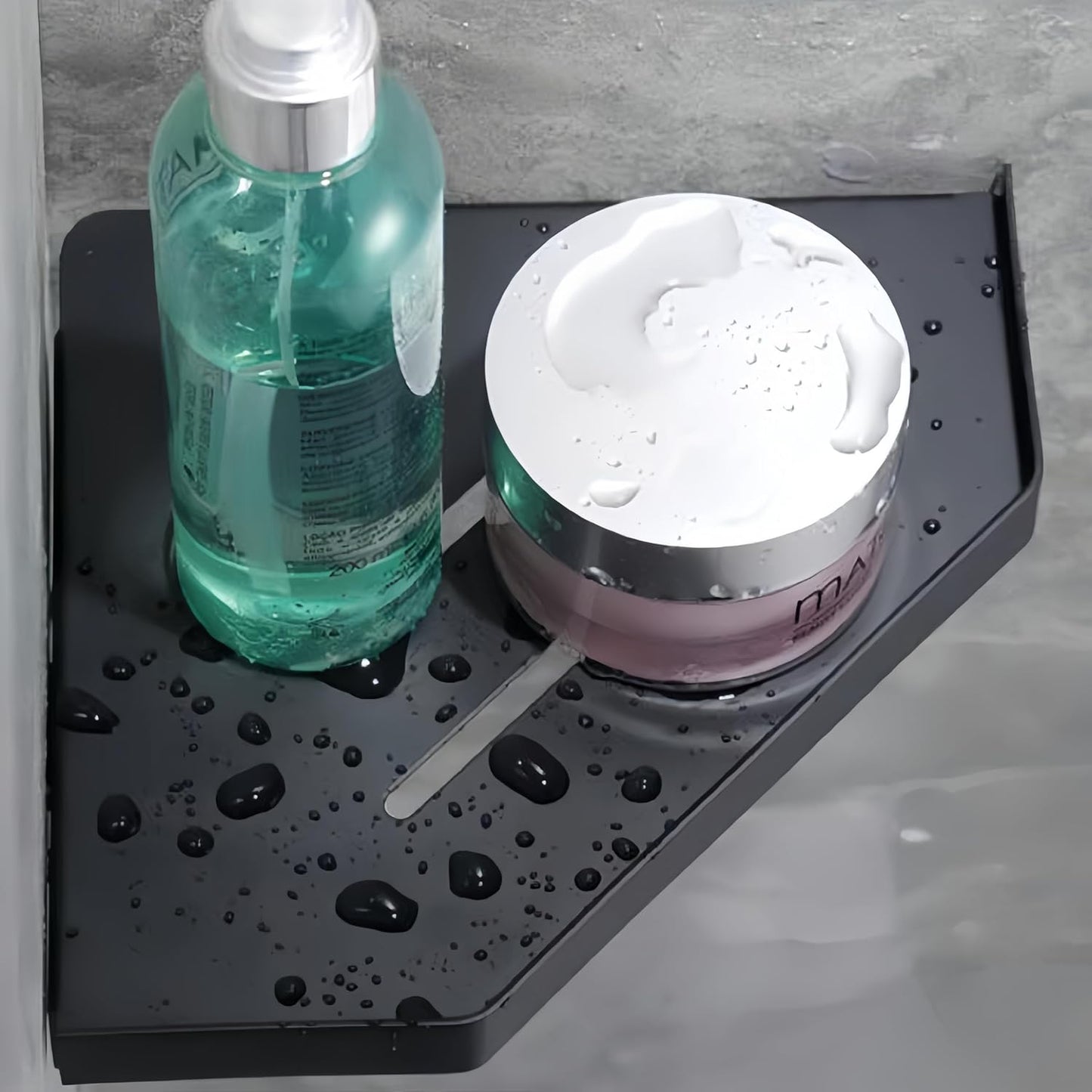 Lavatory Bathroom Corner 304 Stainless Steel Shelf Wall Mount Triangular, Soap Holder,Black