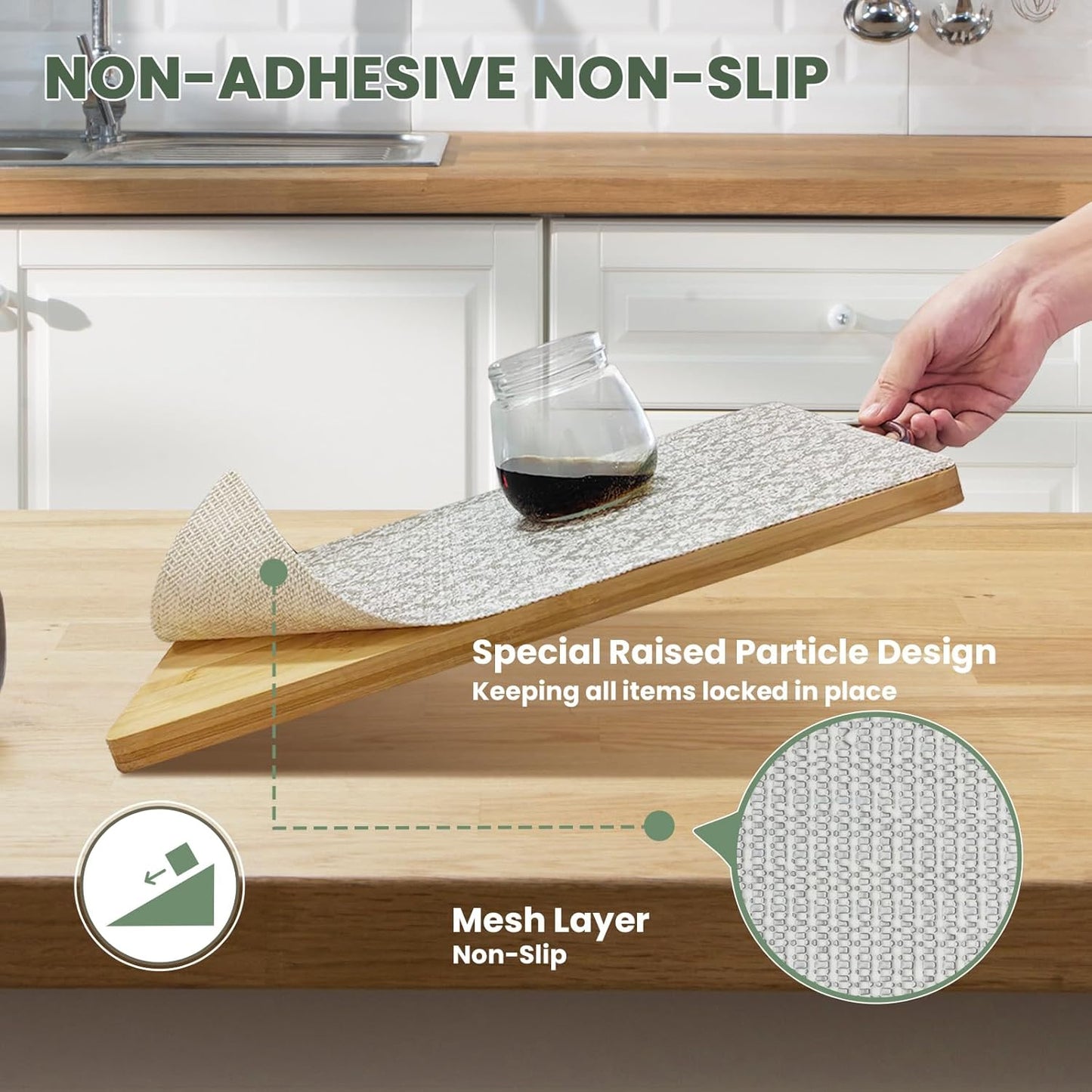 Drawer Liner and Shelf Liner for Kitchen Cabinet Liner Non-Adhesive Non-Slip Shelf Paper, Thick Strong Grip Waterproof Easy to Clean for Shelves, Cupboard, Desks, Baroque Pattern, 12 in x 20 FT