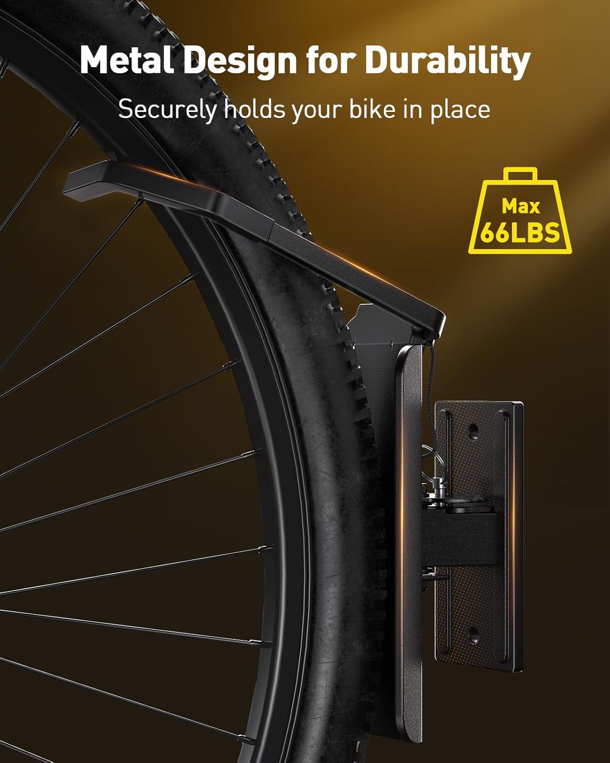 Alphamount AM Swivel Bike Wall Mount, Metal Wall Bike Rack with Durable Sleeves, Space-Saving Vertical Bike Rack with 180° Swivel for Home and Garage, Bike Wall Mount Up to 66 lbs, 4-Pack