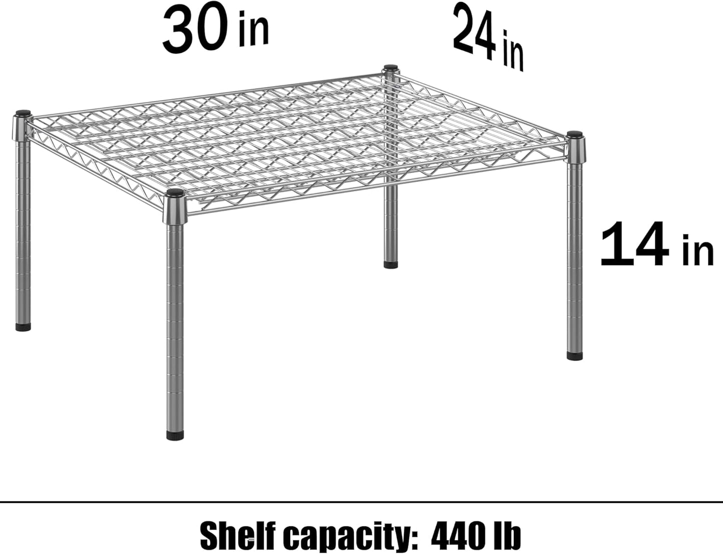 24" Deep x 30" Wide x 14" Height Wire Shelving Kit | 1-Tier | NSF Commercial Storage Rack Unit