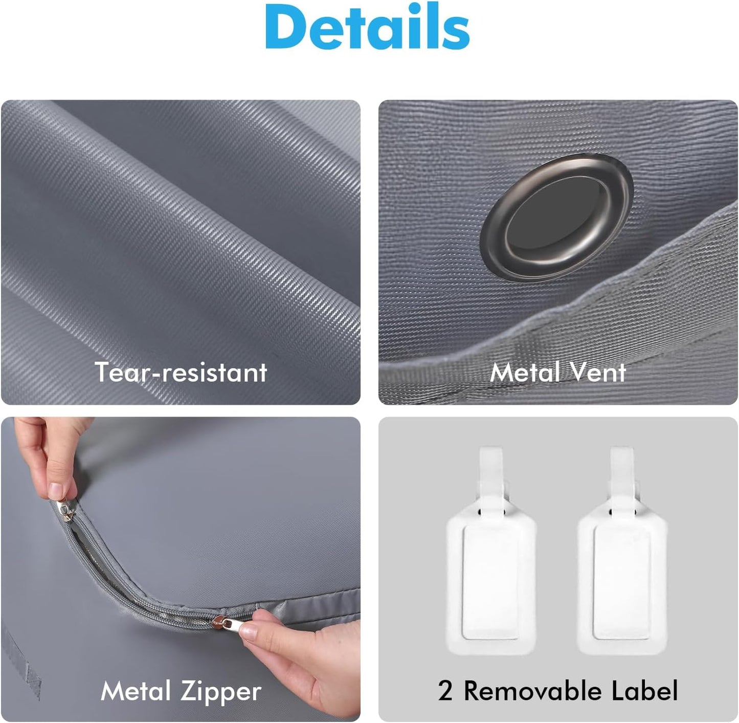 Comforter Storage Bag-Ultra Space Saving Large Self Compression Organizer for Comforters and Blanket,3-Layer Zipper Self-Compressing Organizer for Storage Bedding. (Gray, 3 Pack)