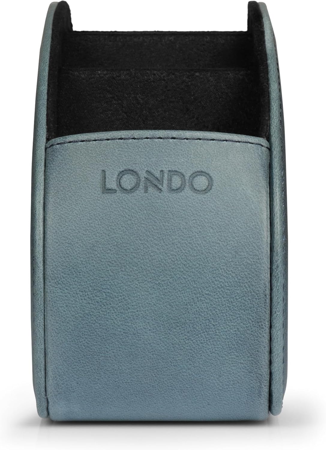 Londo Remote Control Holder with 5 Pockets - Store DVD, Blu-Ray, TV, Roku or Apple TV Remotes - Italian Genuine Leather with Suede Lining - Slim, Compact Living or Bedroom Storage