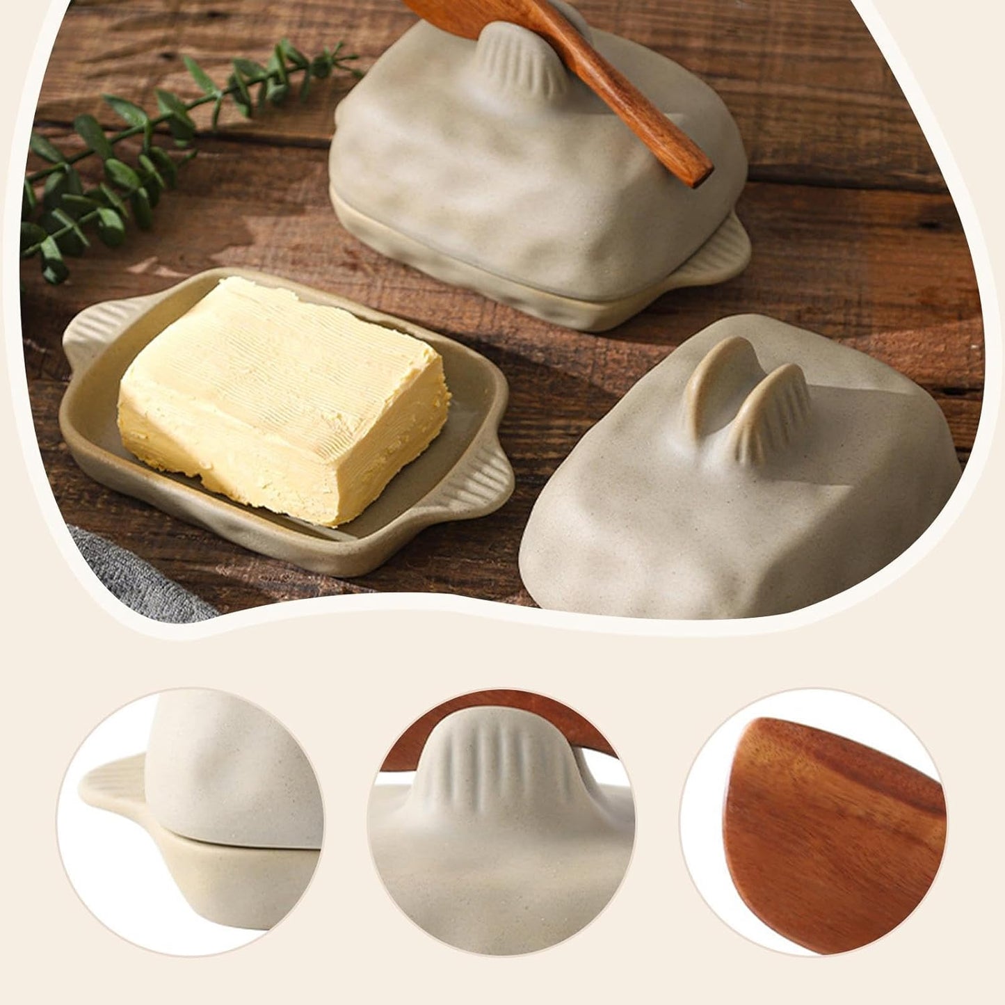 Fenteer Butter Dish Cheese Butter Keeper Container with Cutting Tool with Cover Storage for Restaurants Hotel Baking Fridge Household