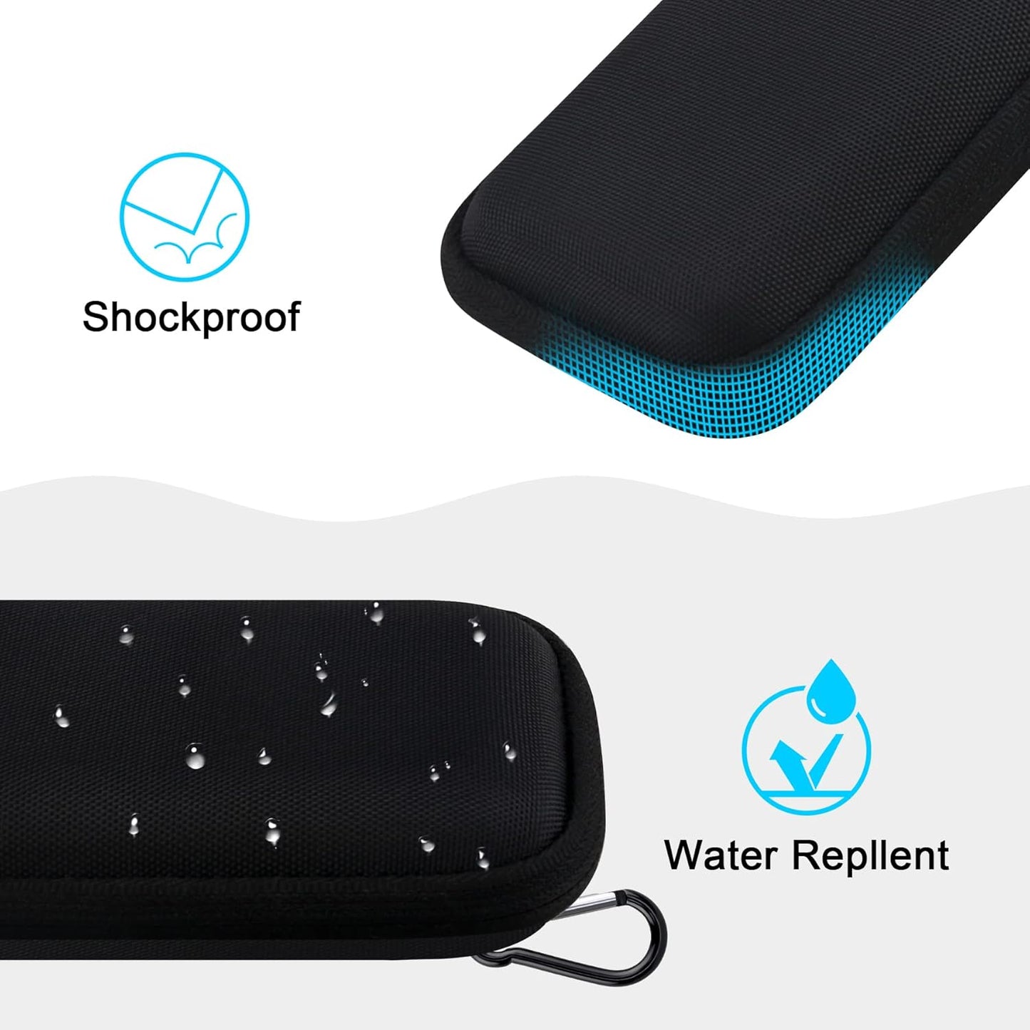 Lacdo Hard Carrying Case for SanDisk Extreme Pro/SanDisk Extreme Portable External SSD 500GB 1TB 2TB 4TB 8TB USB-C Solid State Drive EVA Shockproof Water Repellent Protective Storage Travel Bag, Black