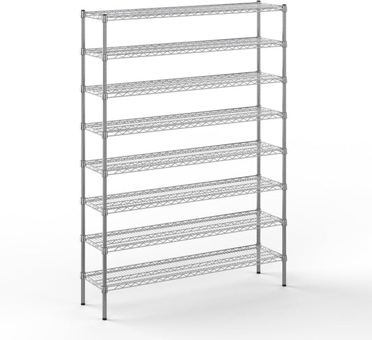 14" Deep x 54" Wide x 74" Height Wire Shelving Kit | 8-Tier | NSF Commercial Storage Rack Unit