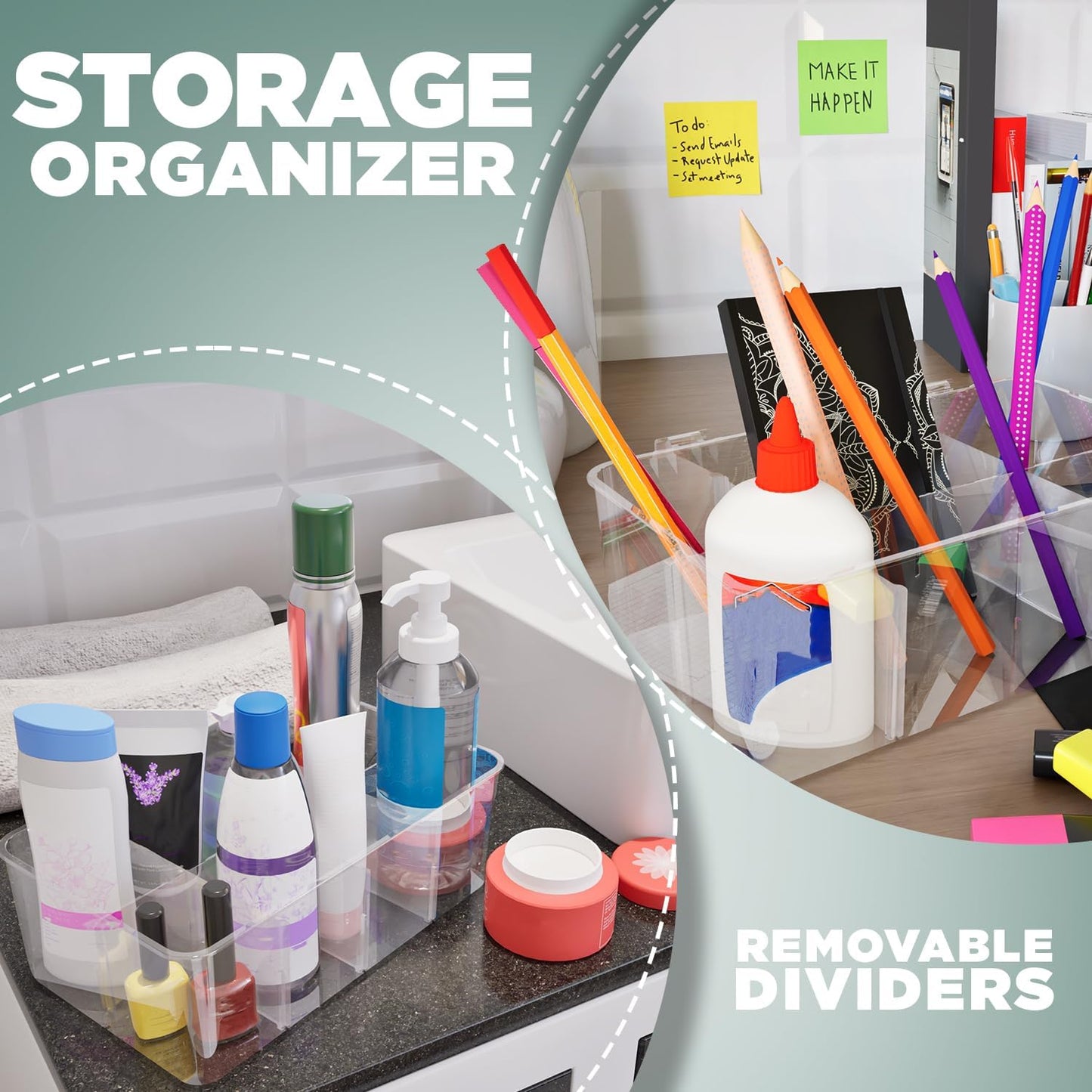 Utopia Home - Tea Bag Organizer With Lids, (1 Pack) Clear Pantry Storage Box - Stackable Partition Organizers or Holder With Lids For Drawers, Countertops, Fridge, Kitchen, Snack & Spice Organization