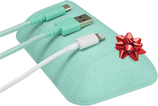 Smartish® Magnetic Cord Holder - Bigger Cable Wrangler Stocking Stuffer Organizer with Magnet Clips for Charger Management on Desktop, Nightstand - Holds 6+ Cables - Teal Me More