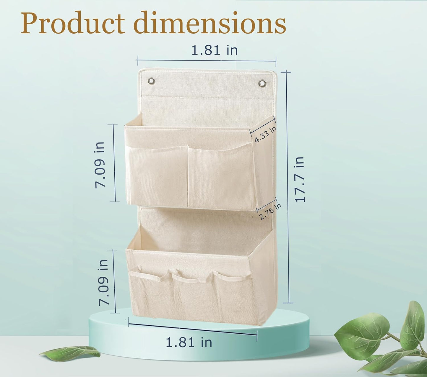 Wall Hanging Organizer – Over the Door Storage & Behind Door Organizer for Dormitory, Bathroom, Bedroom, Kitchen, Nursery, Space-Saving (White, 2 Pack)
