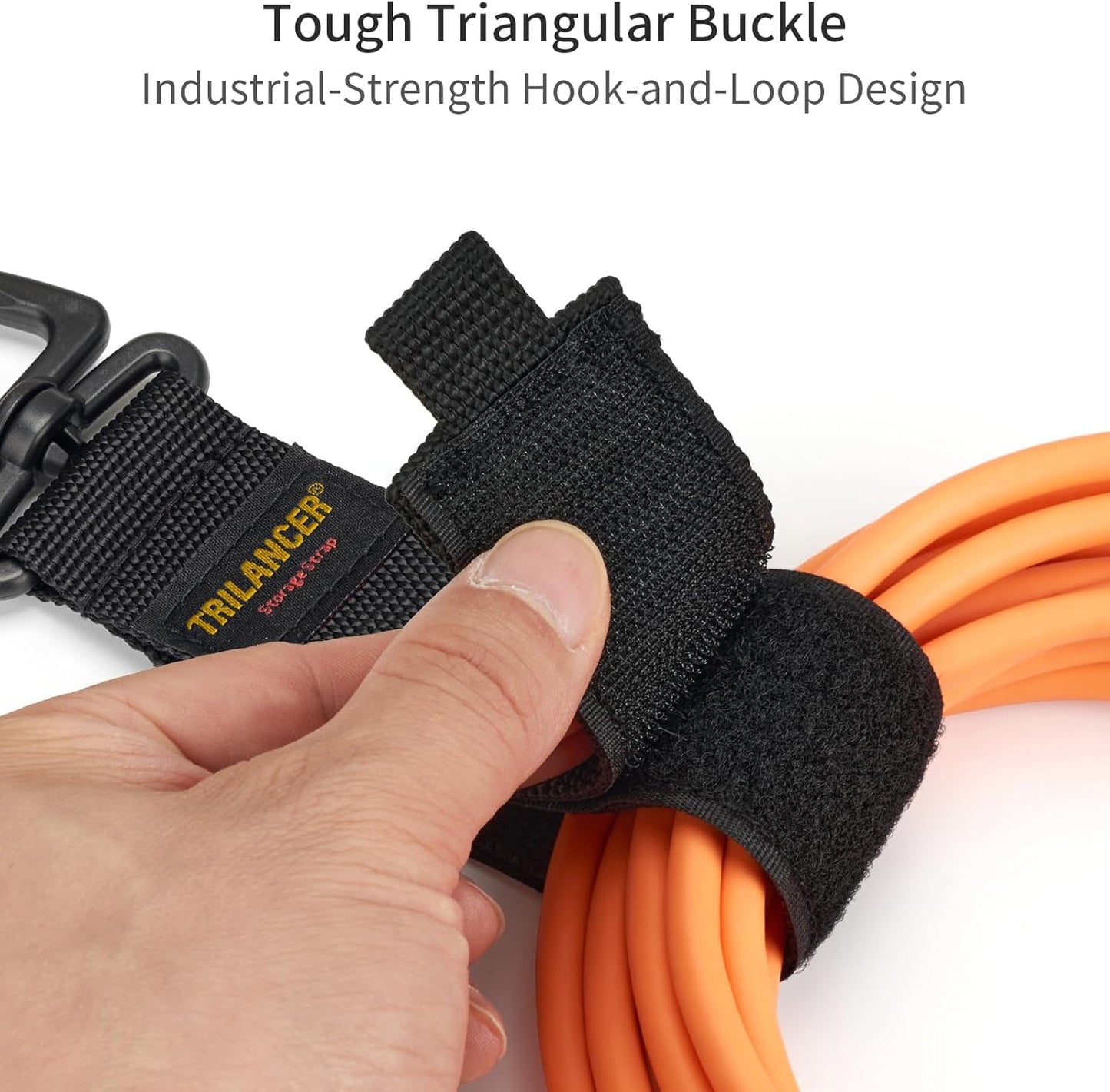 Extension Cord Organizer and Hanger (6-Pack), Trilancer Hook-and-Loop Storage Straps with Triangular Buckle to Hang on Walls for Cables, Wires, Rope, Hoses, Organization for Home, Garage or Workshop
