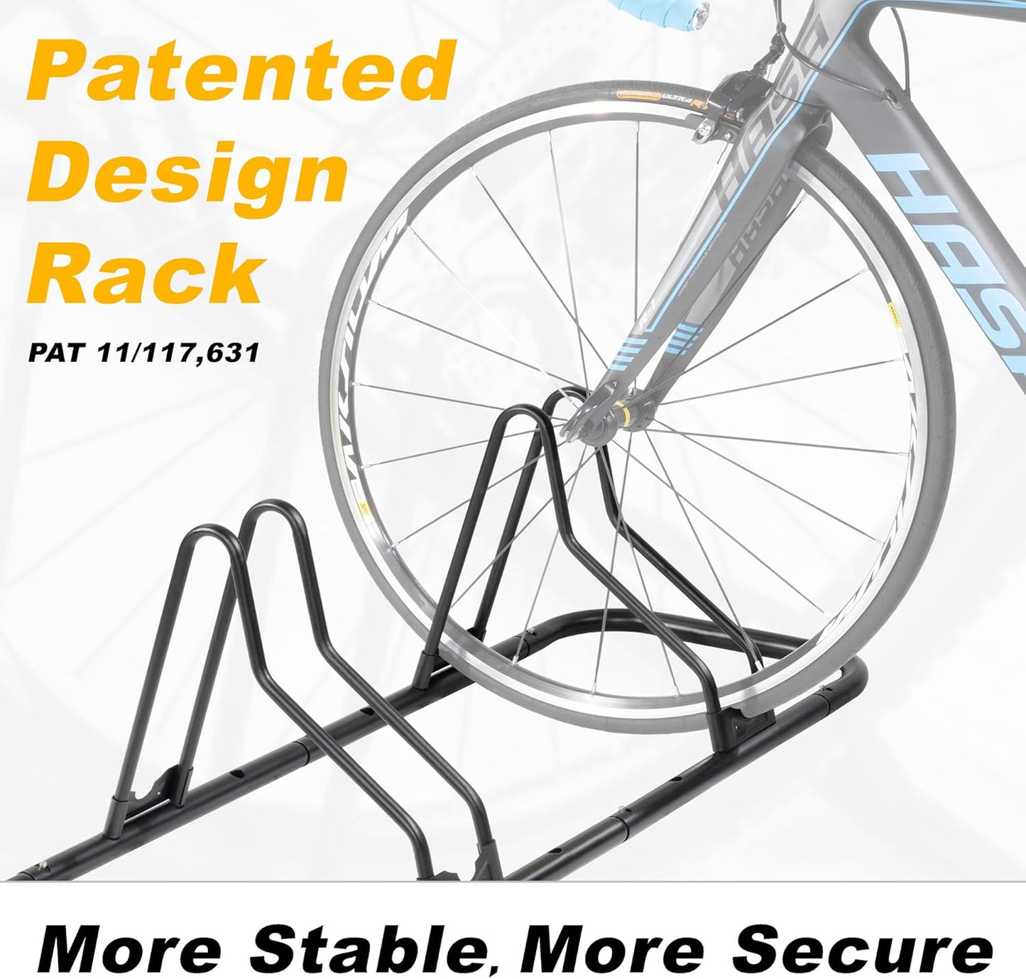 CyclingDeal Bicycle Floor Parking Rack Stand - for Mountain MTB Road Bike - Indoor Home Garage Storage - Classic 3 Bikes