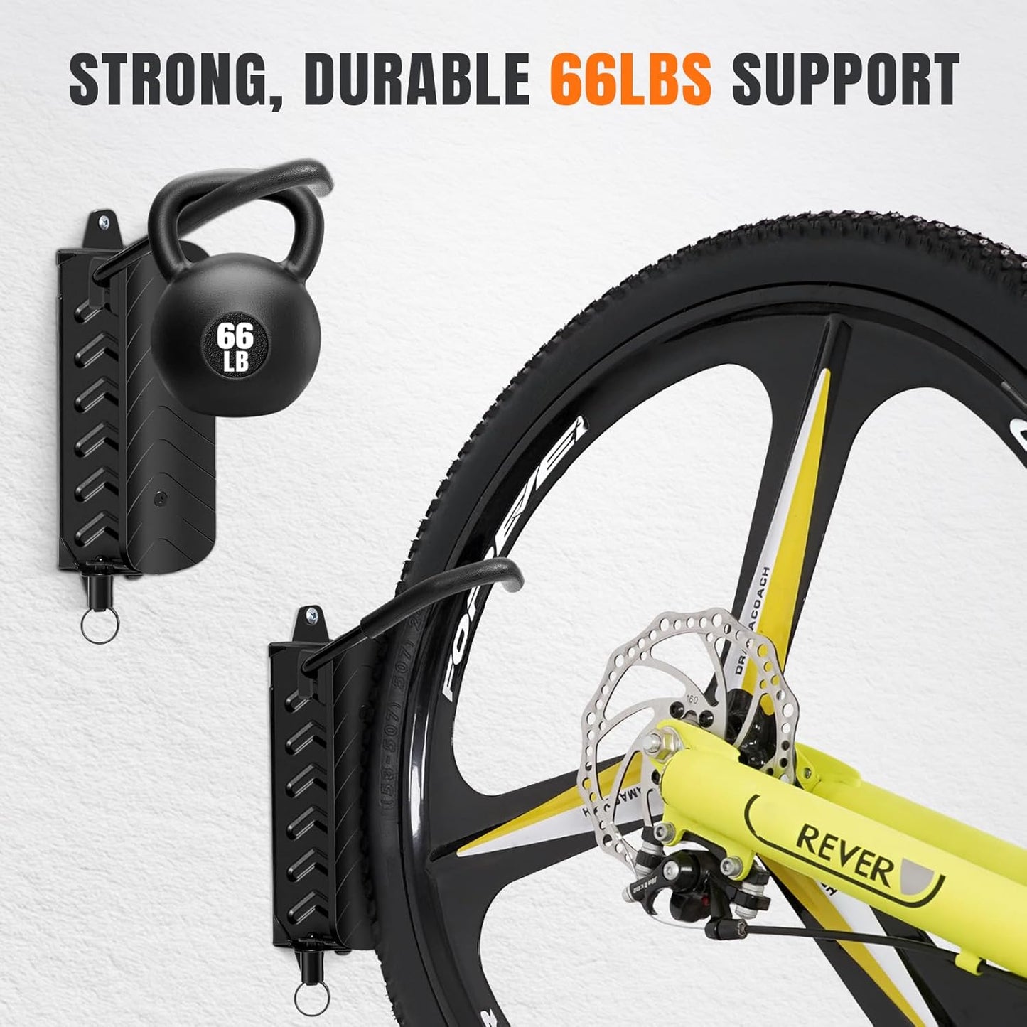 INNO STAGE 1-Pack Swivel Bike Wall Mount Rack, Heavy Duty Bike Rack, Garage Bike Rack & Indoor Bike Rack Solution, Bike Wall Hanger Holds 66 lbs, Space-Saving Vertical Storage for Bicycles