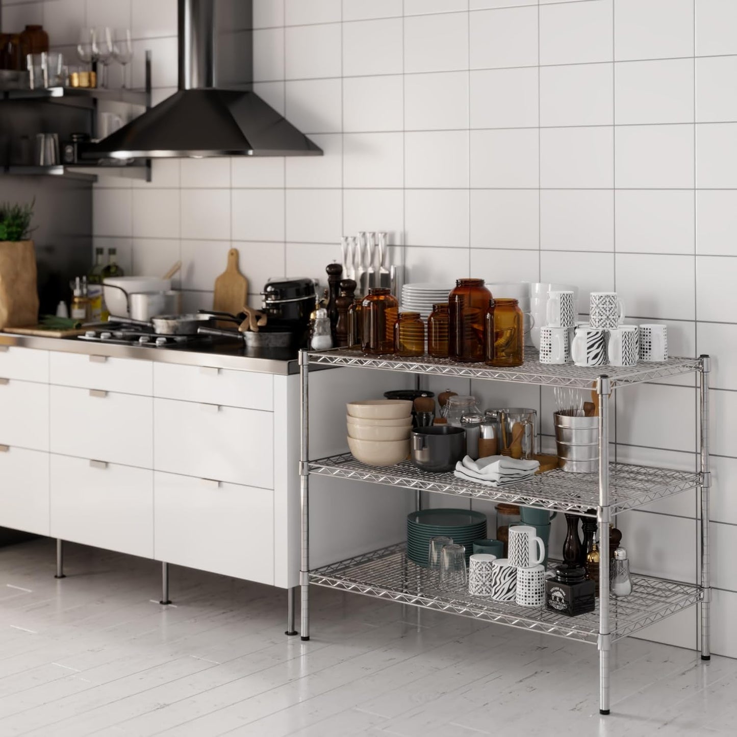 24" Deep x 42" Wide x 34" Height Wire Shelving Kit | 3-Tier | NSF Commercial Storage Rack Unit