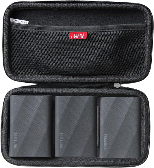 Hermitshell Hard Travel Case for Samsung T9 Portable SSD 2TB / 4TB / 1TB (Black, Case for 3 Hard Drives)
