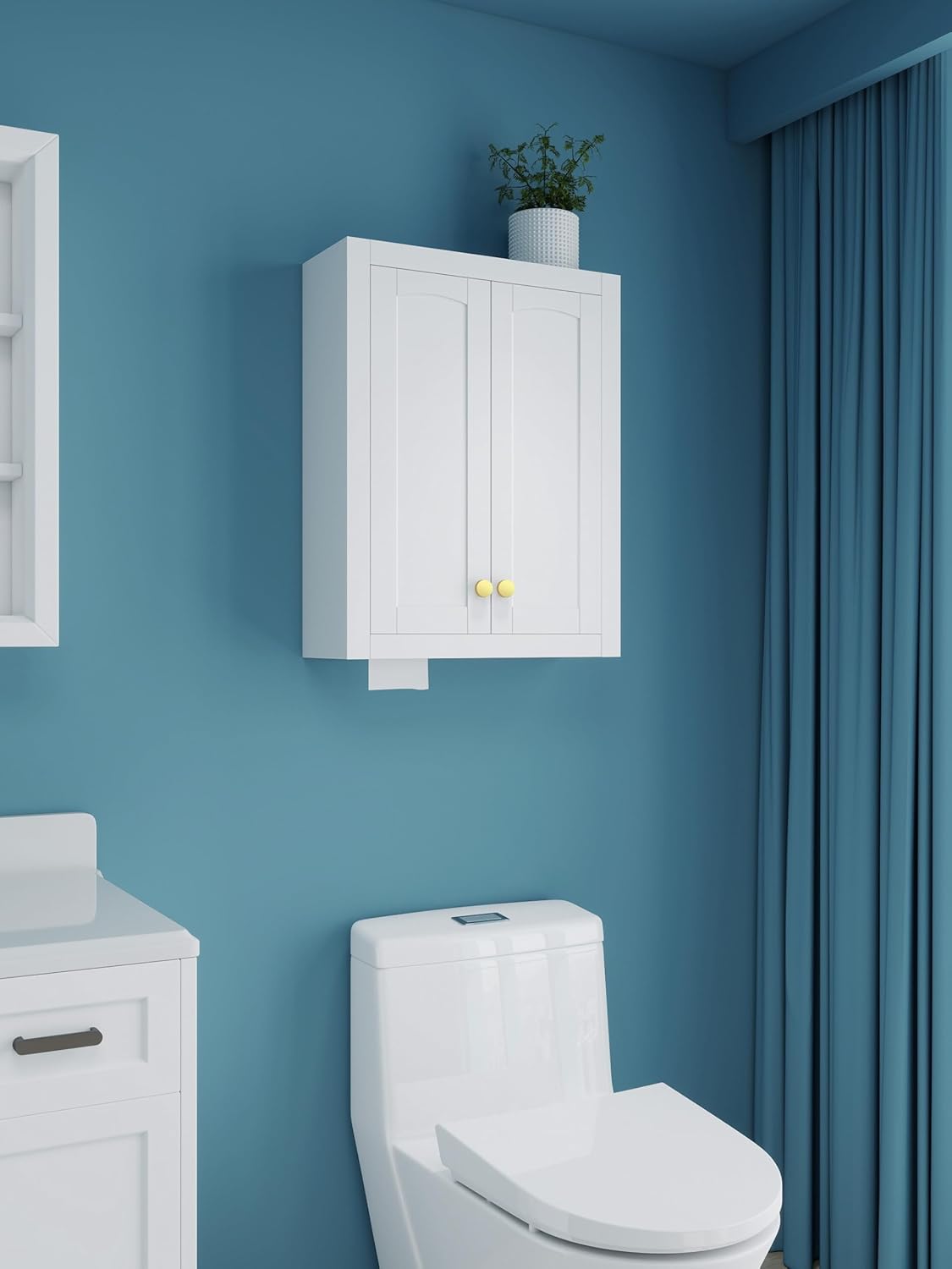 Wall Mount Cabinets Bathroom Wall Cabinet Buffering Hinge,22"x28" inch Over Toilet Storage Cabinet and Adjustable Shelves, Can Hold Toilet Paper and roll Paper Medicine Cabinet
