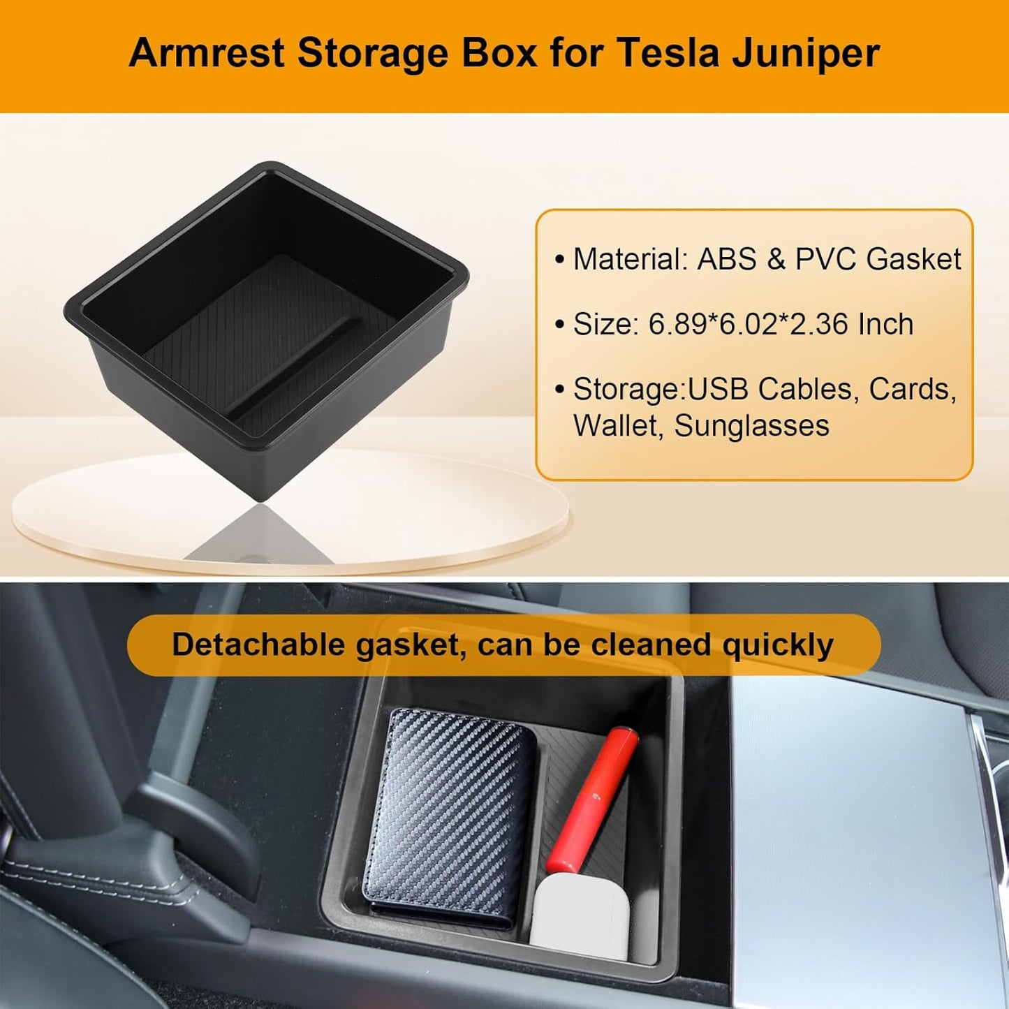 5PCS Center Console Organizer Tray for Tesla Model Y Juniper 2025 2026 Accessories Underseat Armrest Storage Cup Holder Hidden Compartment for Family Travel Kids Daily Commute Road Trips