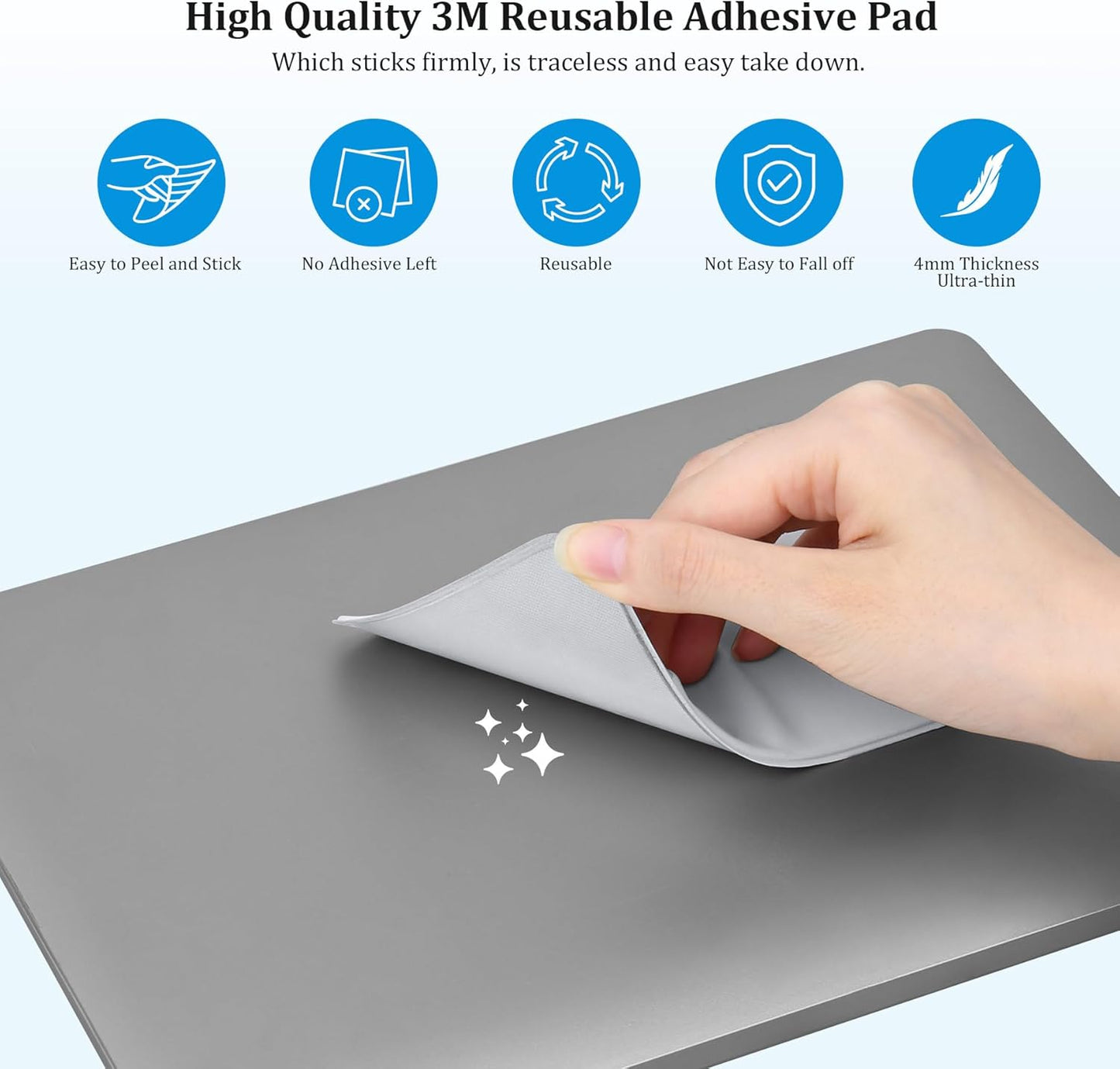 Lacdo Portable Hard Drive Sleeve for Laptop, 2-Pocket Stick on Pouch with Reusable Adhesive, for San Disk, Samsung, Crucial, Portable External Solid State Drive SSD Hard Drive Carrying Case, Gray