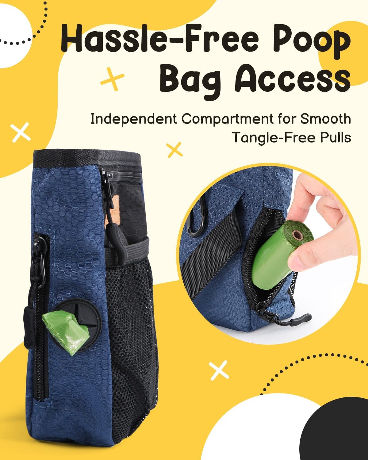 Dog Treat Pouch for Pet Training, 2-Cup Puppy Treat Holder with Silicone Liner, Magnetic Training Bag for Trainers