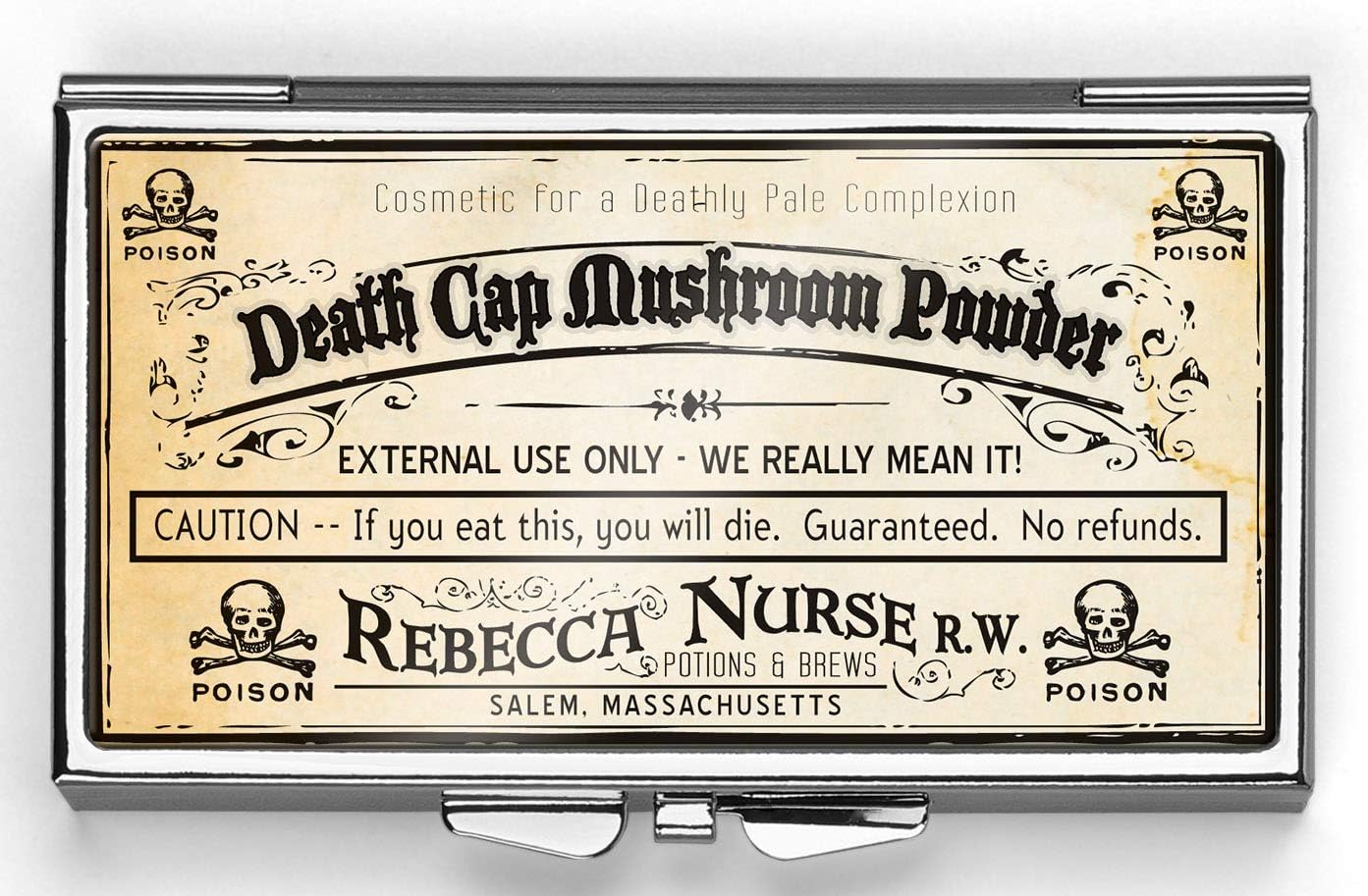 Death Cap Pill Box Compact Rectangle 7 Day Pill Box Pill Case