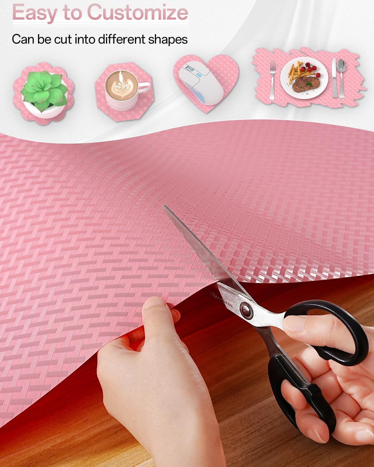 Shelf and Drawer Liner for Kitchen Cabinet, Non-Adhesive 12in x 360in Waterproof Contact Paper Refrigerator Liners Thickened Durable EVA Material Non Slip Mat for Dresser Cupboard Pantry Protector
