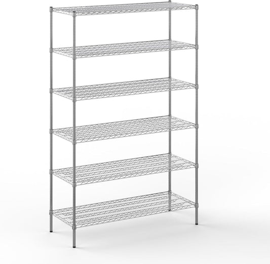 21" Deep x 54" Wide x 86" Height Wire Shelving Kit | 6-Tier | NSF Commercial Storage Rack Unit