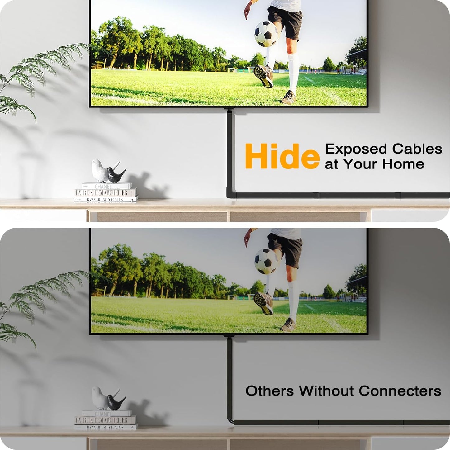 Delamu 157in Cord Hider, Cord Cover Wall Cable Management, Paintable Wire Cover for Cords, Cable Hider Raceway Kit, Cable Cover Concealer, Wire Hiders for TV on Wall, 10 X L15.7 W1.18 H0.6in, Black