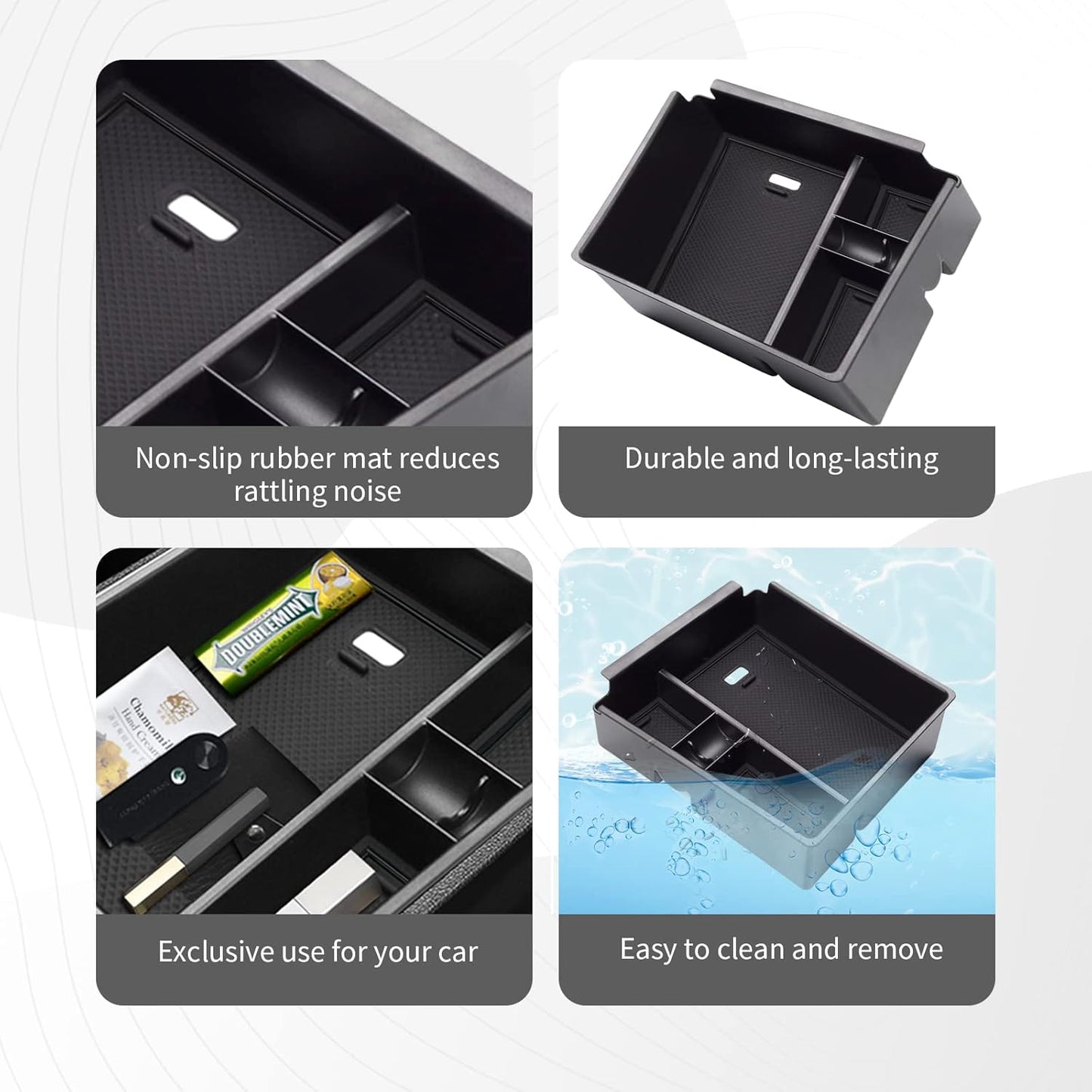CDEFG Center Console Organizer Tray for 2022 2023 2024 Santa Cruz/ 2022 2023 2024 Tucson NX4 Limited Console Armrest Organizer Interior Accessories Armrest Insert Secondary Storage Box