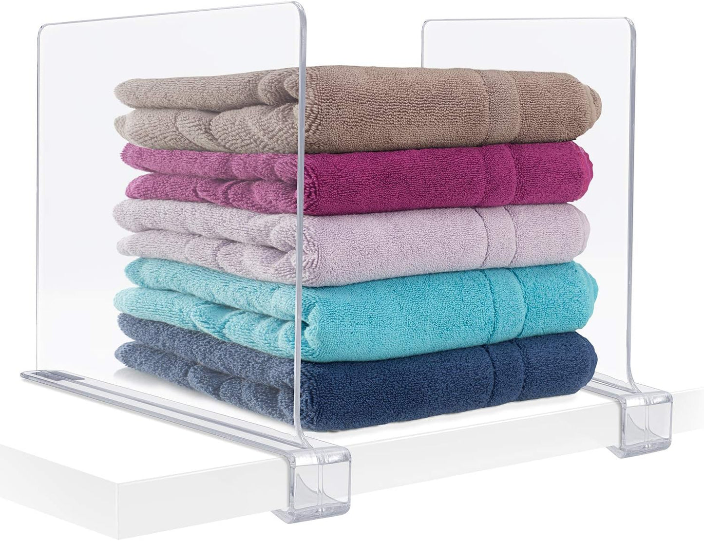 Sorbus 4 Acrylic Shelf Dividers for Shelves, Great Organizer for Clothes, Linens, Purse Separators, Versatile for Closets, Kitchen Cabinets, Bedroom (4-Pack)