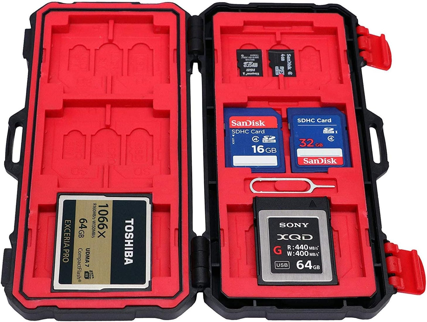 Vidpro Super Rugged Memory Card Case Holds 3 XQD, 3 CF, 12 SD & 6 MicroSD