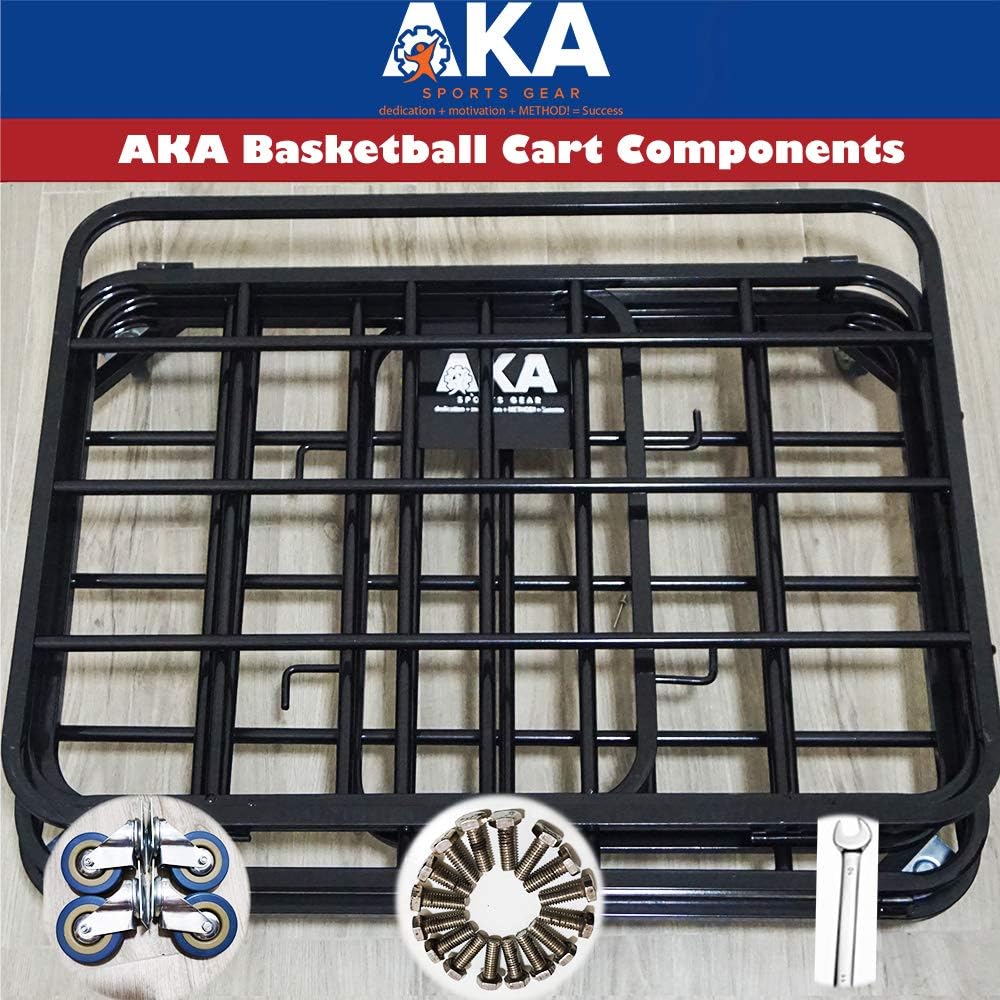 AKA Sports Ball Equpment Cart | Ball Storage for Soccer, Volleyball, Football | Ball Organizer | Ball Rack with Wheels