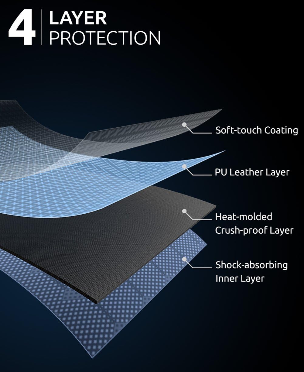 360° Protective Laptop Sleeve for 16-inch New MacBook Pro M3/M2/M1 Pro/Max A2991 A2780 A2485 A2141 2023-2019, Shockproof, Water-Resistant Ultrabook MacBook Bag Case with Accessory Pocket, Black