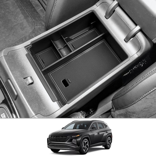 CDEFG for 2025 2026 Hyundai Tucson Center Console Organizer for 2025 2026 Hyundai Tucson (SE/SEL/XRT) Accessories Middle Console Armrest Storage Box(Not for PHEV/Limited/N-Line Models)