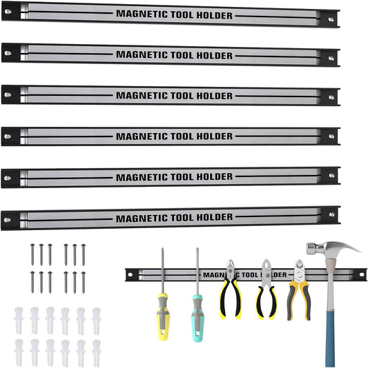 Goplus 6PCS 18" Magnetic Tool Holder, Wall Mounted 176LBS Capacity Magnetic Tool Organizer, Heavy Duty Metal Tool Rack, Tool Magnet Bar, Magnetic Tool Holder Strip for Garage Workshop