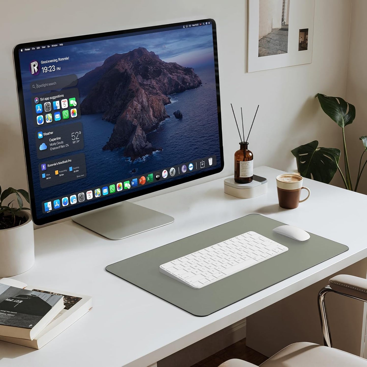 Jotsome Leather Desk Pad Mat, Non-Slip Desk Blotter Pad - Desk Protector for Office, Home, Lap Desk, Laptop, and Desktop, Gift for The Holidays or Christmas (Sage, 17" x 12")