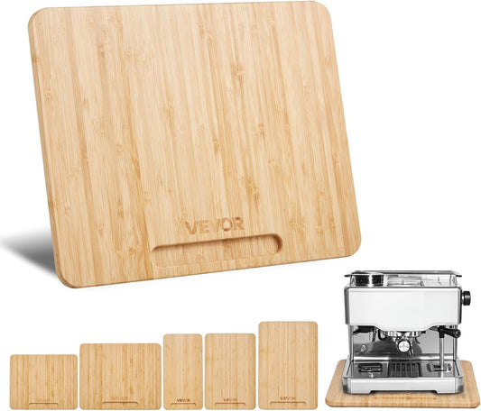 VEVOR Appliance Slider, Medium 10.5 x 13-inch, Rolling Sliding Tray with Rubber Wheels & Hollow Handle, Easy to Clean, Appliance Rolling Tray for Coffee Maker, Kitchen Countertop, Natural Wood
