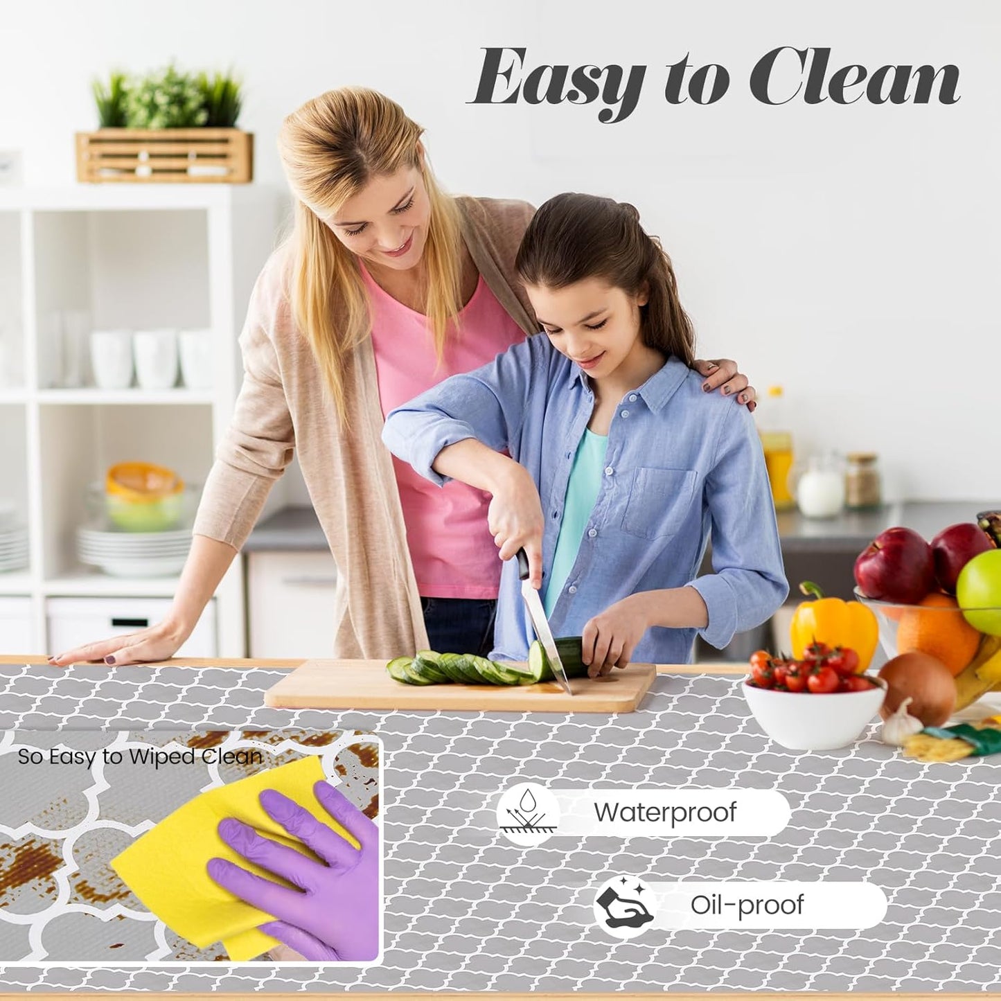 Drawer Shelf Liner for Kitchen Cabinets, Non Adhesive Slip Resistant Shelf Paper Easy to Clean, Strong Grip Thickened Waterproof Washable Mats for Pantry Shelves Cupboard Dresser, 12 in x 10 FT