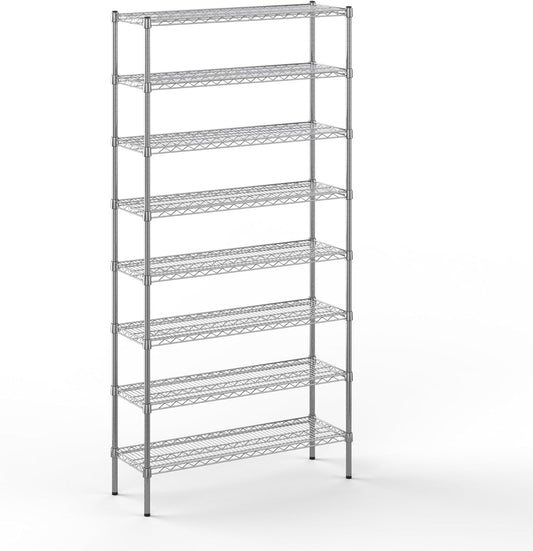 14" Deep x 42" Wide x 86" Height Wire Shelving Kit | 8-Tier | NSF Commercial Storage Rack Unit