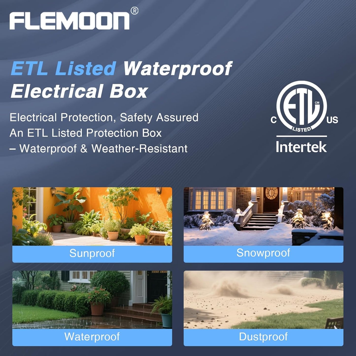Flemoon [6 Pack] Outdoor Extension Cord Safety Cover with Waterproof Seal, Weatherproof Electrical Connection Box to Protect Outdoor Outlet, Plug, Socket, Christmas Holiday Decoration Light, Green