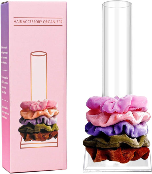 OAOLEER 10inch Scrunchie Holder Stand,Clear Jewelry Organizer for Teen Girl Women Gifts, The Perfect Scrunchy Display Organizer