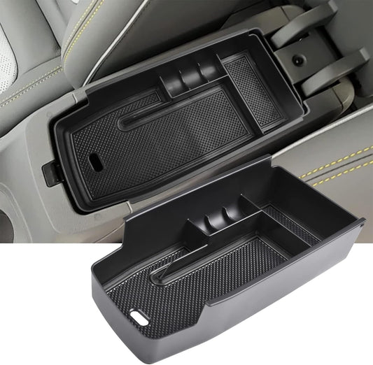EDBETOS Center Console Organizer Tray Compatible with Chevy Bolt EUV Bolt EV Accessories 2022-2023 Interior Secondary Armrest Storage Glove Box Divider ABS Material, Customized Design, Black