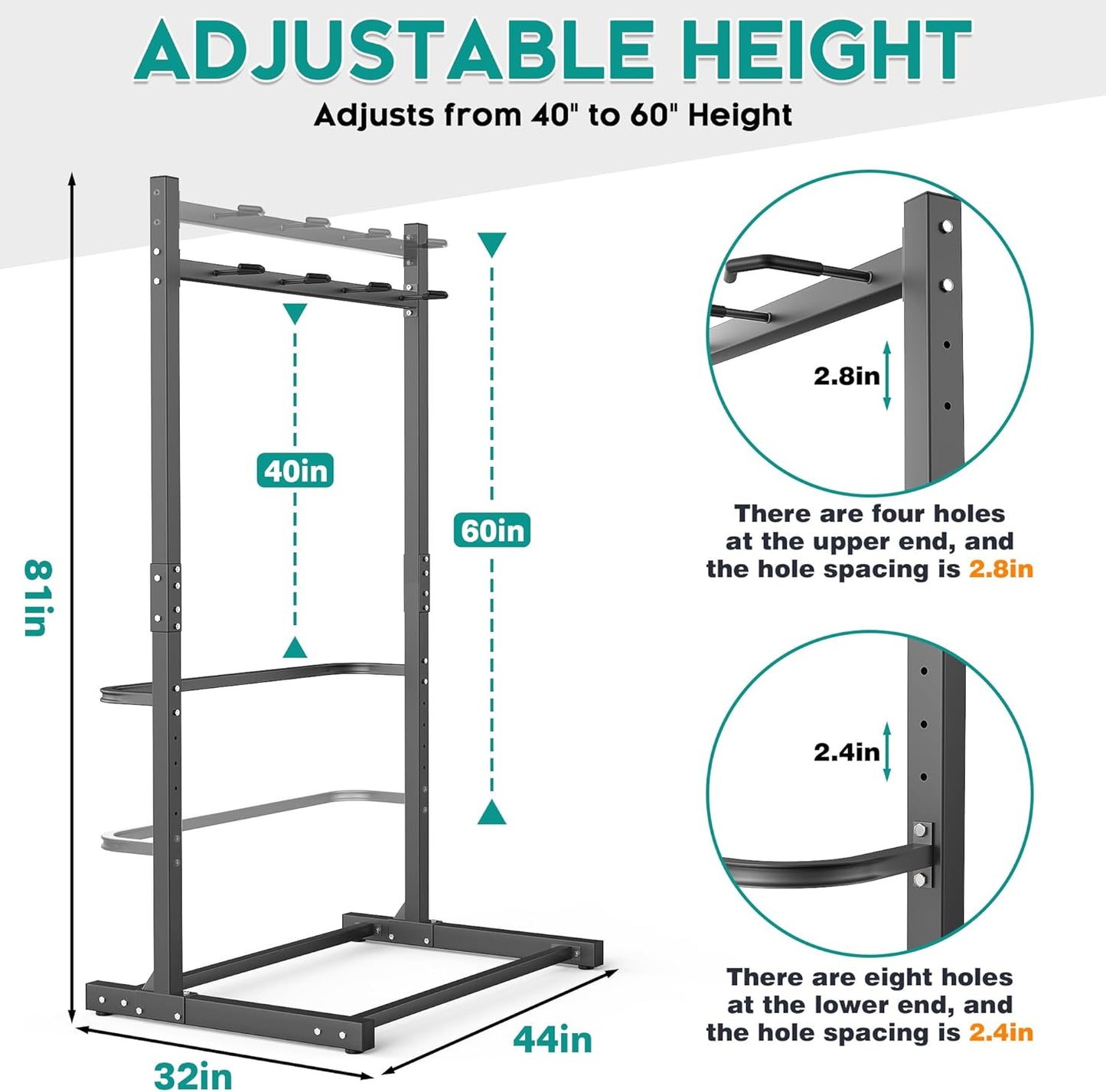 EVERHANGER Freestanding Bike Rack, Vertical Bike Rack Stand for Garage, Bicycle Storage Organizer, Holds Up to 4 Bikes