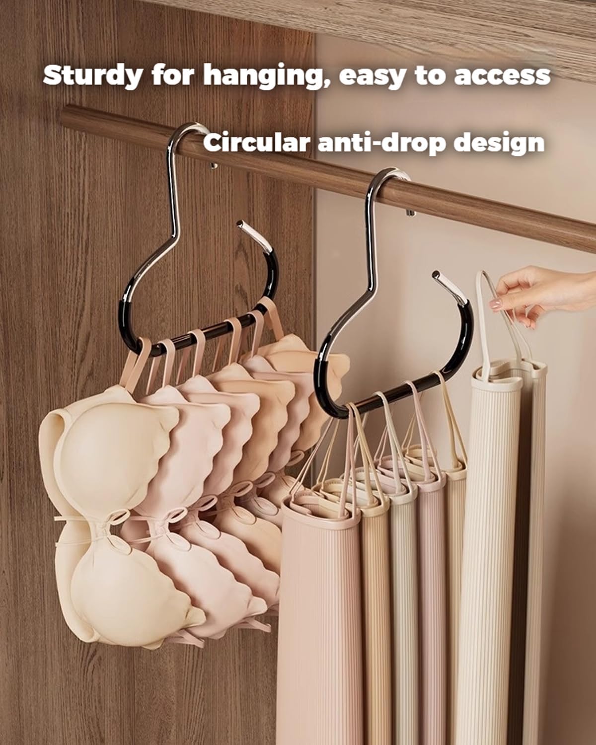 Durable Steel Hangers: Maximize Closet Space with Versatile Storage, Multifunctional Steel Hangers, Heavy Duty Closet Organizer Hooks for Hats, Scarves, Belts, Ties, Bra, Anti-Slip (White, 24 PCS)
