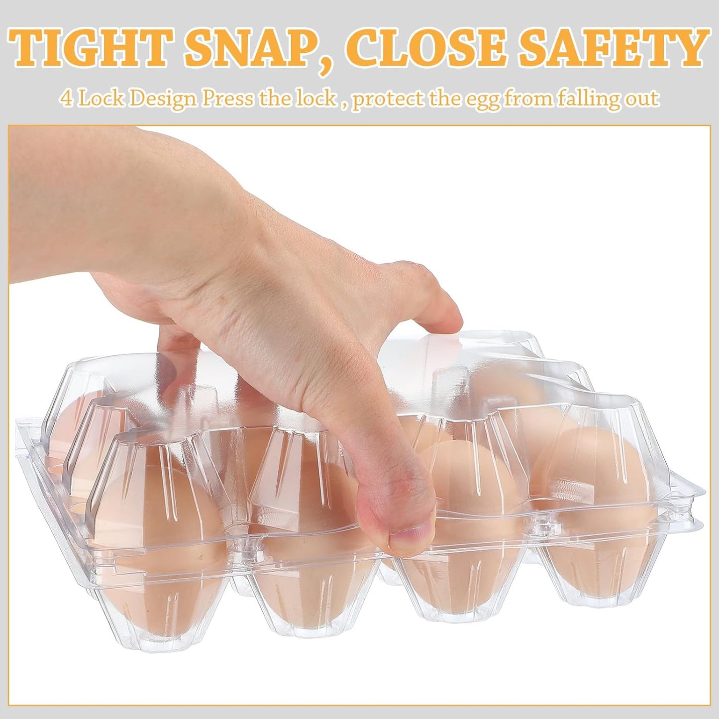 Tanlade 100 Pcs Plastic Egg Carton, 12 Grids Clear Chicken Egg Tray Disposable Plastic Holder Empty Container for Farm Refrigerator Fresh Storage(7.5 x 5.7 x 2.5 Inch)