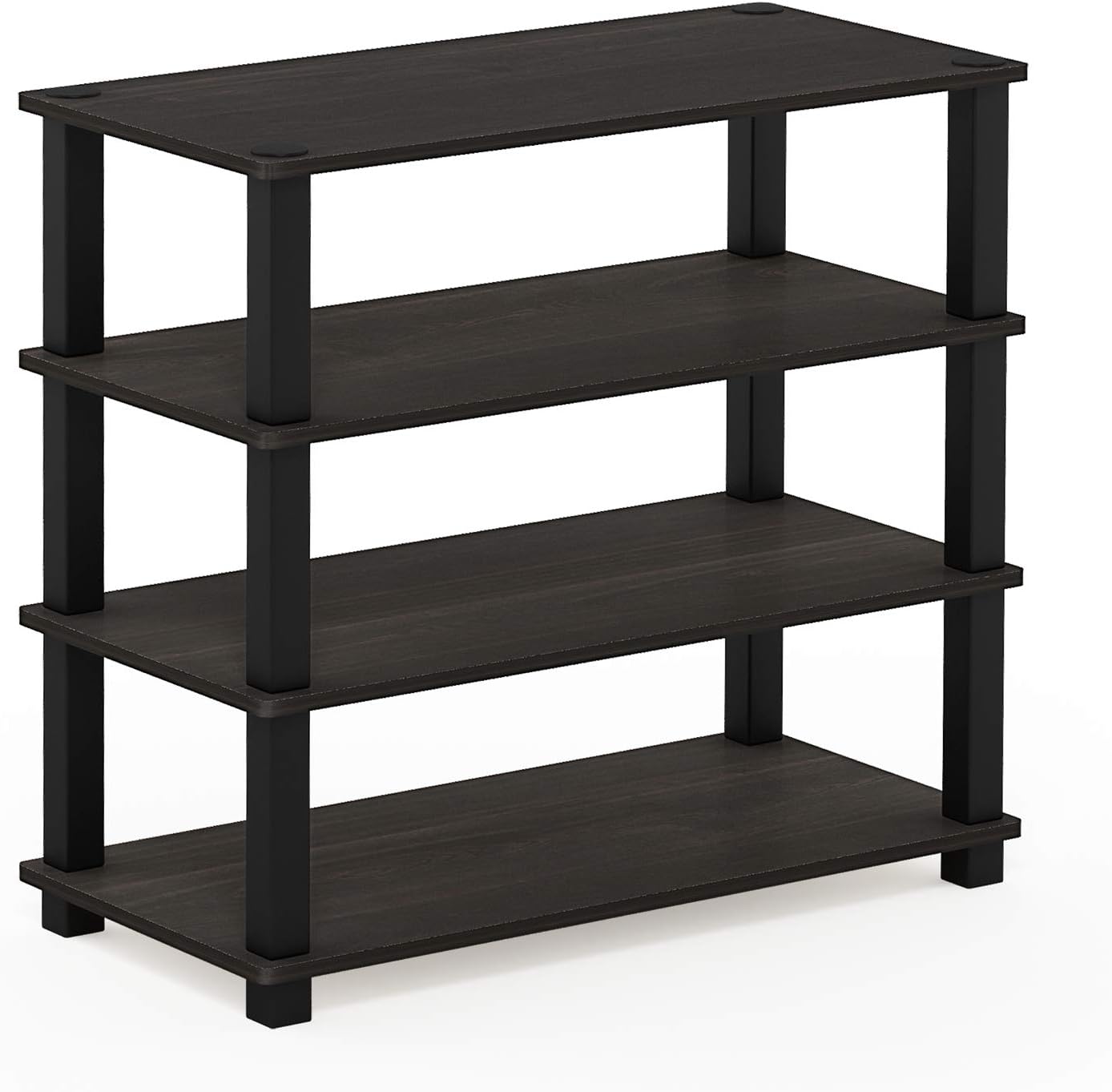 Furinno Turn-S-Tube 4-Tier Shoe Rack, Espresso/Black