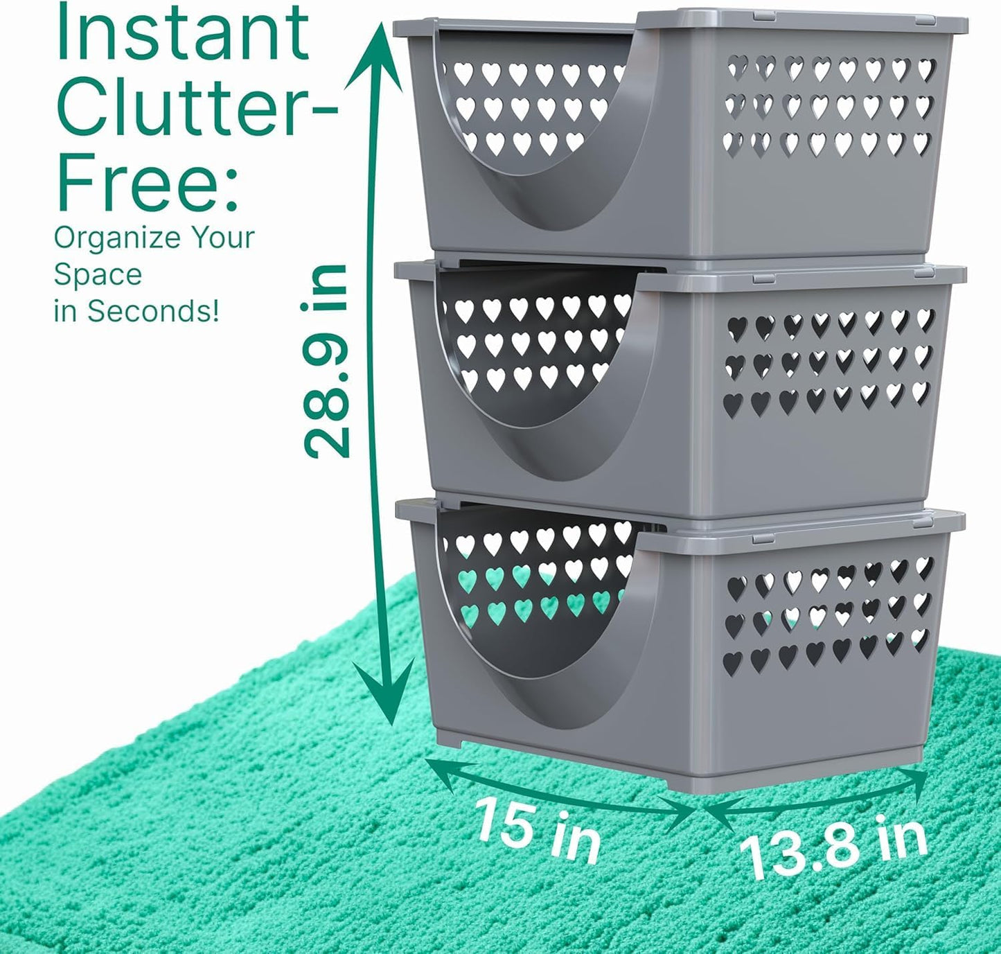 Skywin TidyFriend 3 in 1 Home Organization Kit – Stackable Storage Bins, Laundry Detergent Stand & Refrigerator Egg Drawer, Perfect Holiday Gift for Moms, Homemakers & Home Organization Lovers