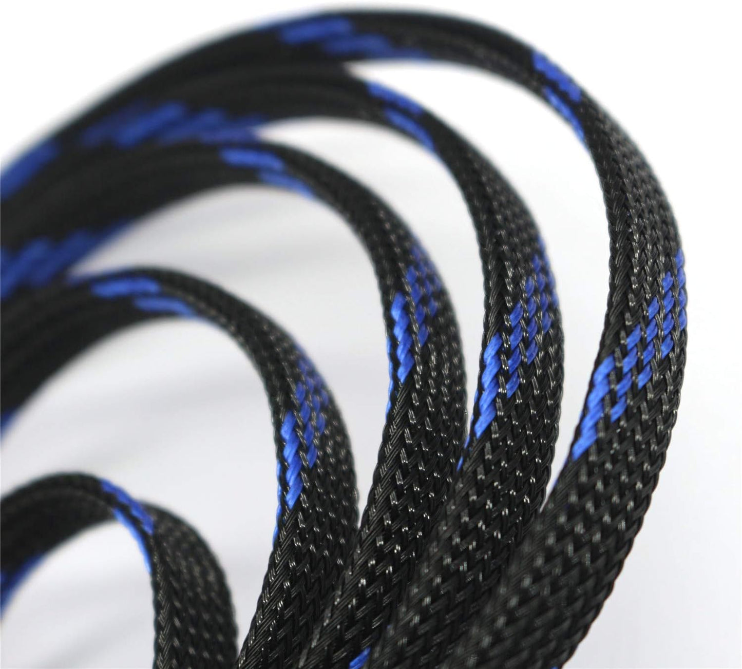 30ft PET Expandable Sleeving Wire Cable Sleeve (2/5" Steel Blue&Black 30ft)